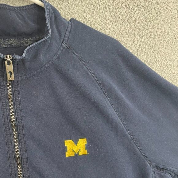University Of Michigan Wolverines Sweater Men XL Tommy Bahama Navy 1/4 Zip - Picture 4 of 12